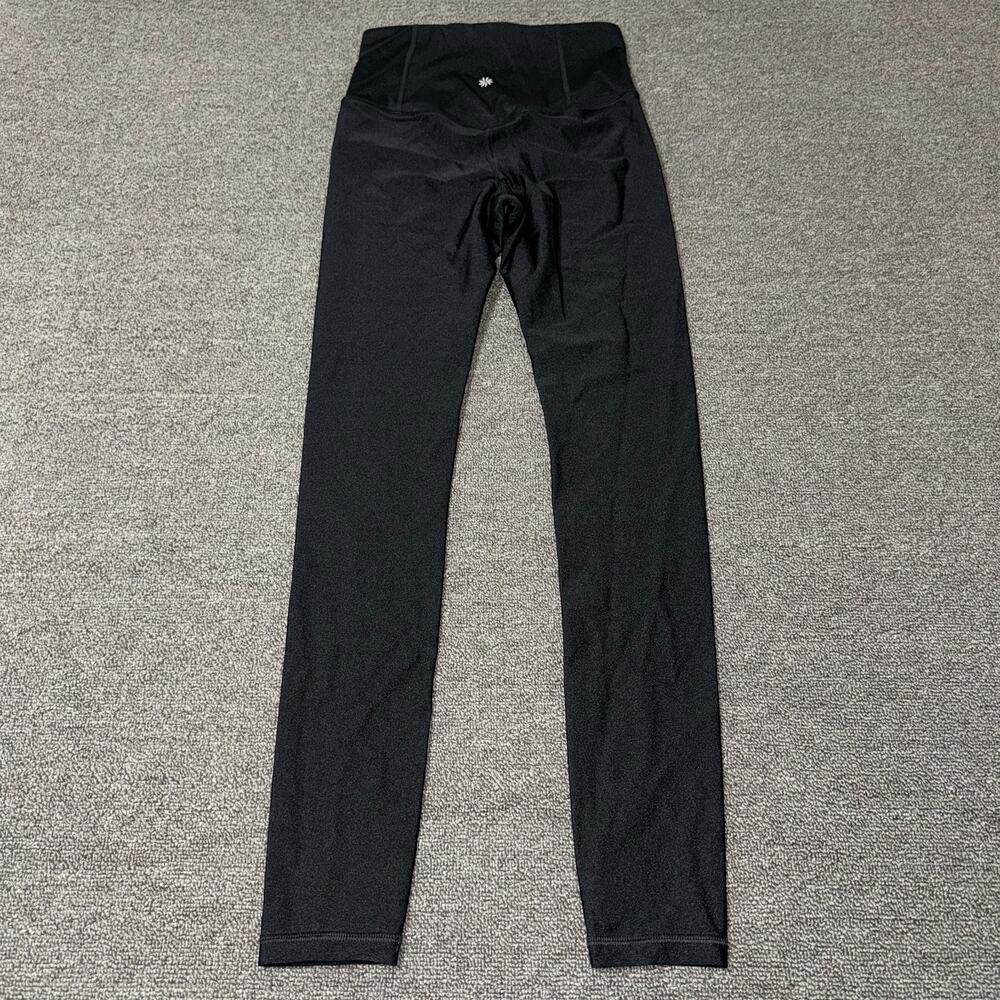 Athleta Elation Shine Tight Leggings Womens XS Black High-Waisted Stretch Logo